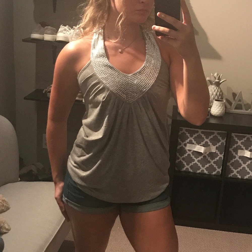 Gray halter top